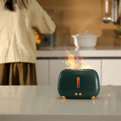 Flame Aroma Diffuser & Humidifier – LED Flame Effect, 3 Colors