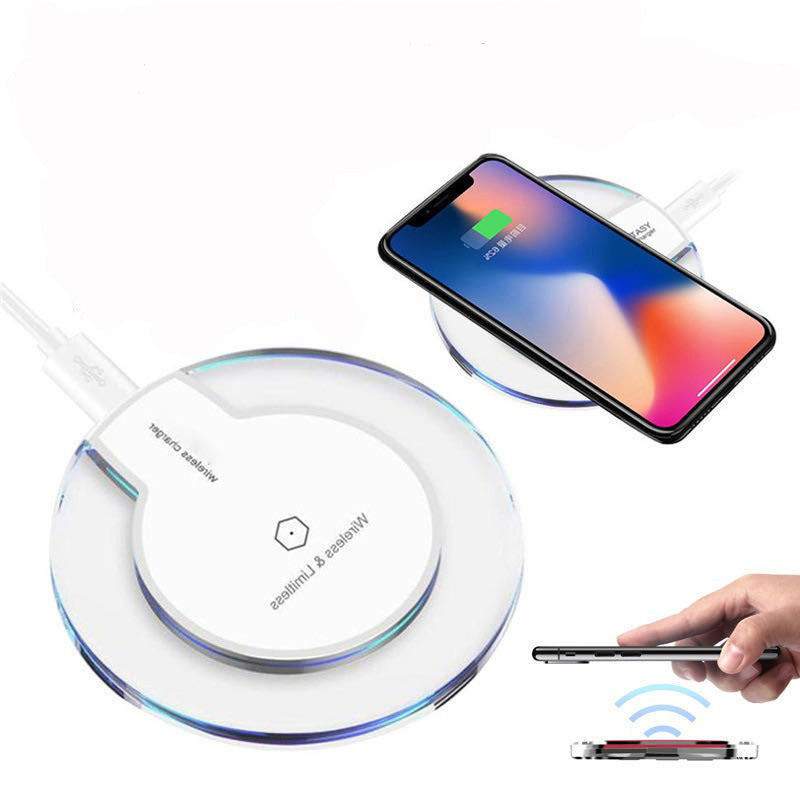 Nouveau chargeur de station de charge sans fil rond en cristal avec récepteur pour A-pple pour Sanxing