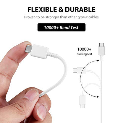 USB-C Cable 10 inch 2-Pack for Samsung Galaxy S22 Plus 5G - Fast Quick Charge