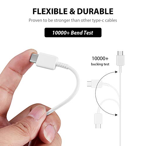 USB-C Cable 10 inch 2-Pack for Samsung S21 FE - Fast Quick Charge and Data Transfer