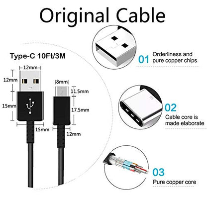 8Inch Usb Type-C Cable For Lg Stylo 4+ Also Fast Quick Charges Plus Data Transfe