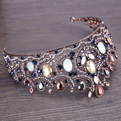 Vintage Elegant Sapphire And Diamond Bridal Crown Tiara