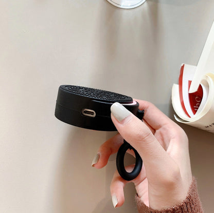 Compatible con Apple, funda protectora para AirPods de galletas Oreo con llavero