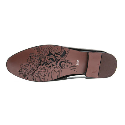 Hairstylist Male Shoe Club Pointed Tassel  Foot Pedals Small Leather Shoes