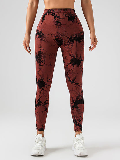 Tie Dye Slimming Yoga Leggings, Butt Lifting High Stretch Casual Fitness Yoga Pants, Women's Activewear