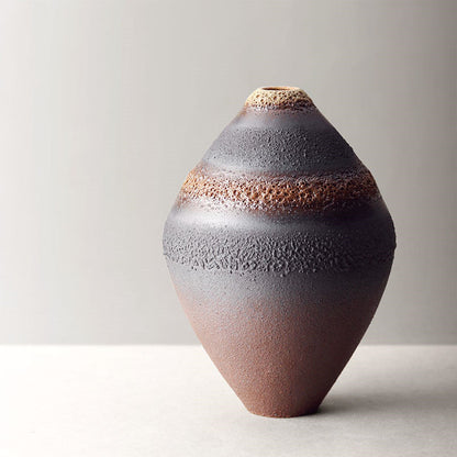 Vase en céramique fait main de style japonais, en grès, pour fleurs, décoration d'intérieur zen
