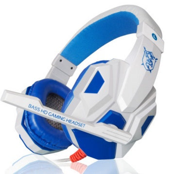 Casque de jeu Pu mind pc780 noir bleu pour ordinateur, casque d'écoute YY avec micro, lumières bleues et noires