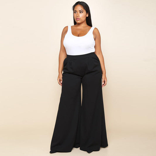 Pantalones anchos de punto
