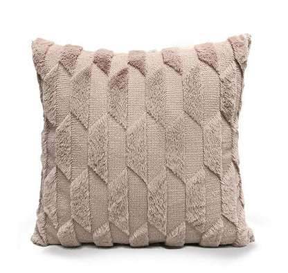 Plush Solid Color Sofa Pillowcase Living Room Cushion