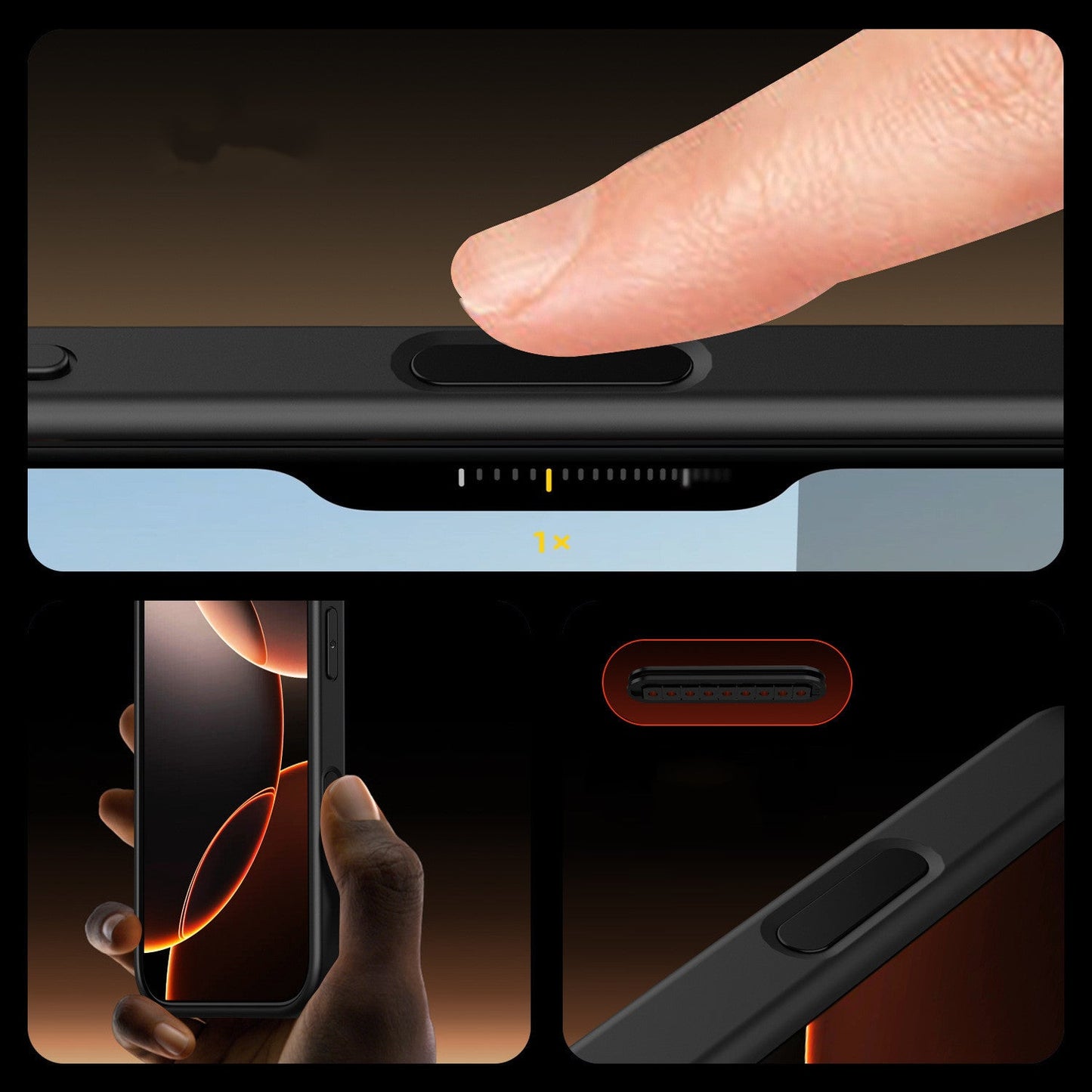 Magnetic Airbag Drop-Resistant iPhone 16 Case – TPU + PC Transparent Cover