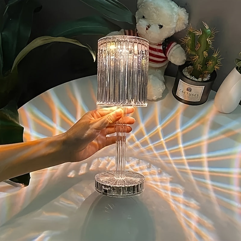 Lámpara de noche Crystal Touch Control - Luz LED USB regulable con batería recargable