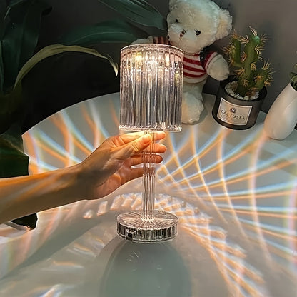Lámpara de noche Crystal Touch Control - Luz LED USB regulable con batería recargable