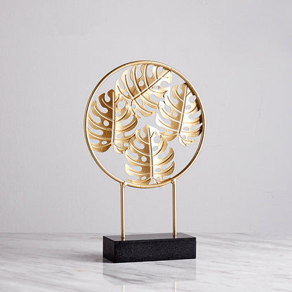Iron Terrazzo Leaf Style Table Top Decoration