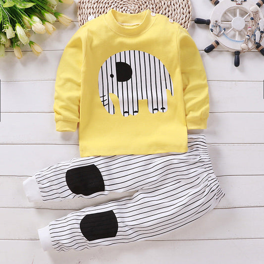 Traje de ropa interior para niños, pijama infantil de algodón puro
