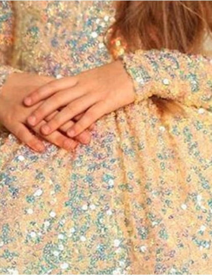 Vestido de niña Nuevo disfraz Niña de las flores Manga larga Pasarela Princesa