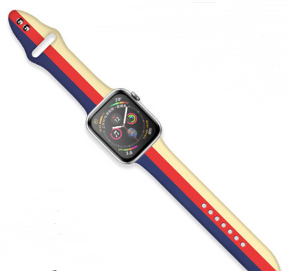 BRACELET DE MONTRE EN SILICONE RAYÉ