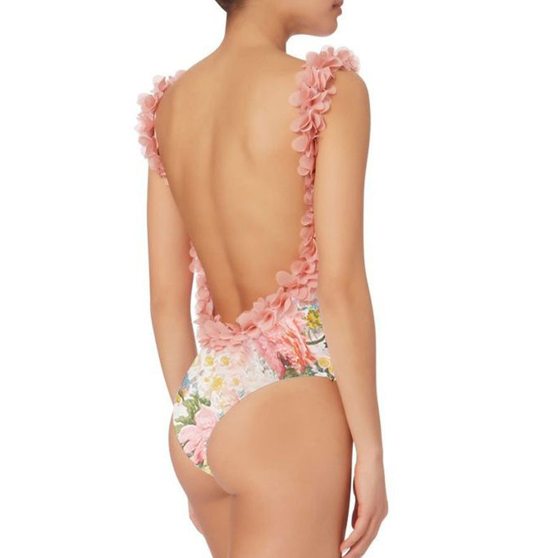 2024 Women's Sexy One-Shoulder Bikini Set with Embellishments