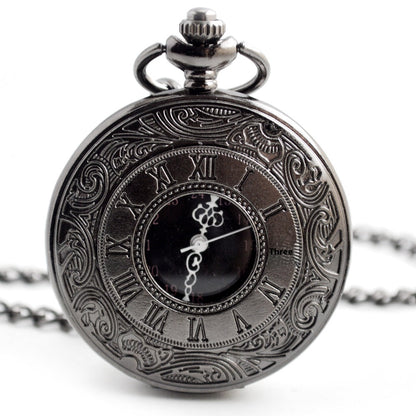 Quartz Pocket Watch Retro Roman Style Hollow-out