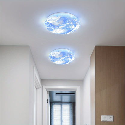 Modern LED Flush Ceiling Light Earth Globe 3CCT Daylight White Smart Control