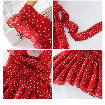 Robe de princesse en mousseline à pois pour enfants