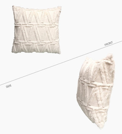 Plush Solid Color Sofa Pillowcase Living Room Cushion