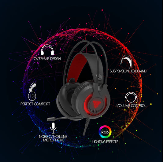 Head-mounted RGB breathing light headset