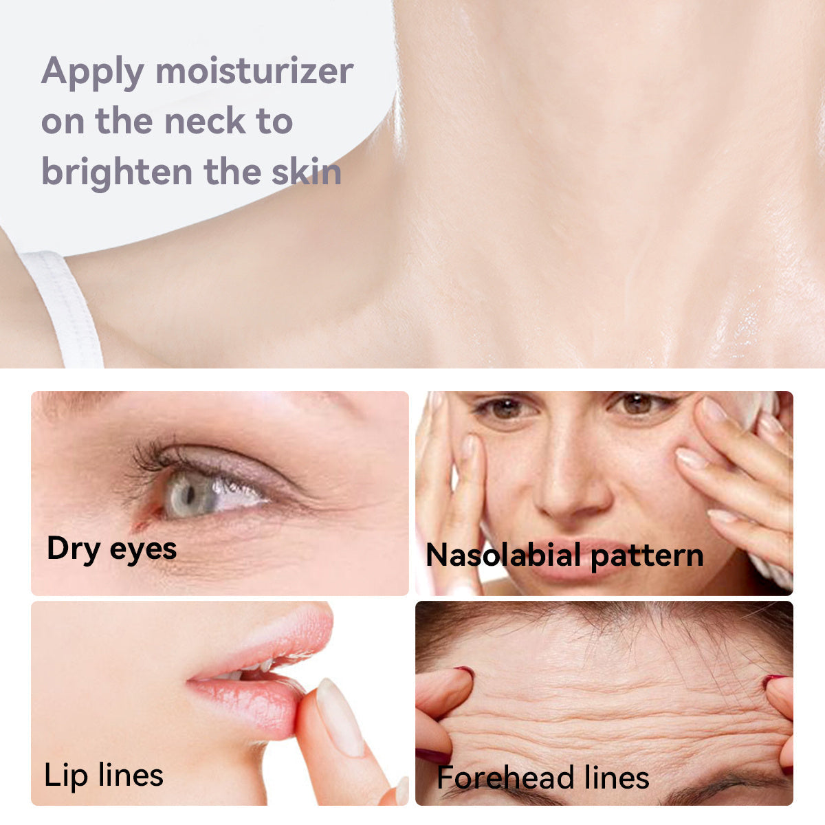 Hydrate la peau, atténue les ridules du visage et du cou, résiste aux rides et éclaircit le teint.