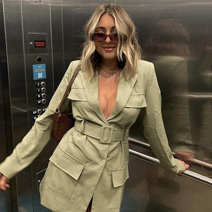 Lapel Long Sleeve Plus Size Fashion Jacket