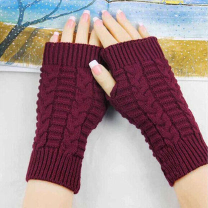 Guantes populares cálidos sin dedos de invierno para mujer