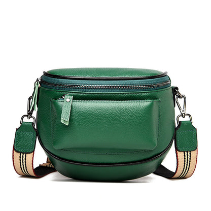 Fashion Lady Leather Diagonal Saddle Bag