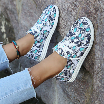 Loafers Women Sunflower Print Decor