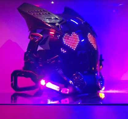 Luminous Helmet Mask – LED Tech Sense Cyberpunk