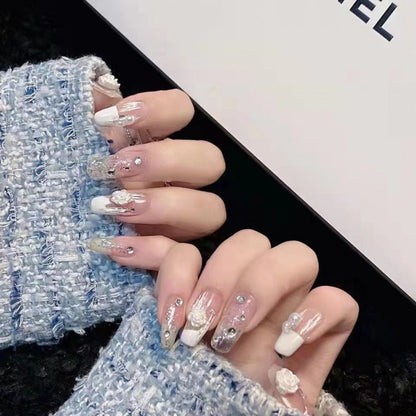 Camellia Plaster Relief Nail Stickers Suit