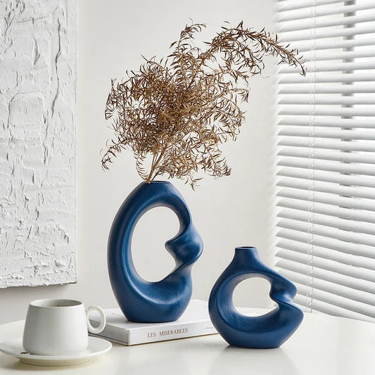 Jarrón de Cerámica Sencillo Estilo Nórdico Instagram, Decoración Lujosa, de Gran Clase, Para el Hogar, Salón y Oficina