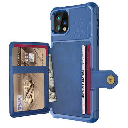 Faux Leather Card Wallet iPhone Case – Business Slim Back Cover | iPhone X–13