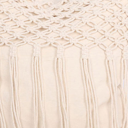 Hand-woven tassel pillow