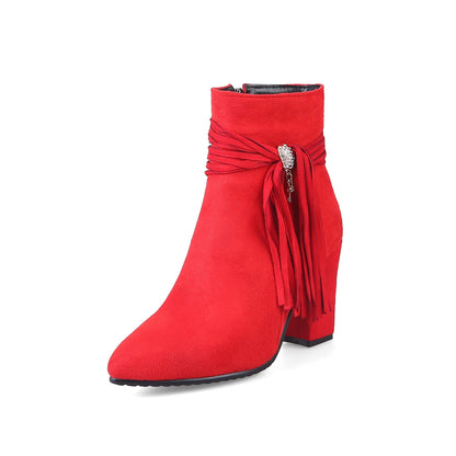 Low heel suede ankle boots women England