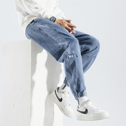 Vaqueros para hombre estilo japonés, ropa de trabajo, tallas grandes, tipo bombacho