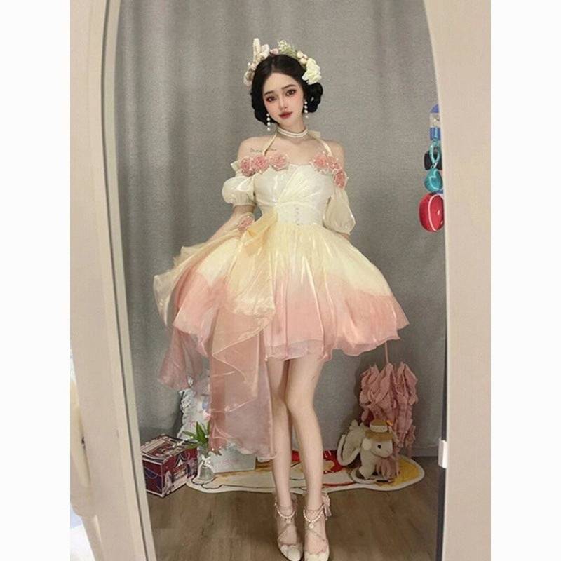 Robe Lolita fleur en trois dimensions sirène douce pour fille