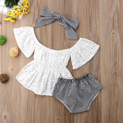Striped triangle shorts turban