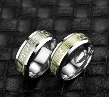 Luminous music five-line music score ring