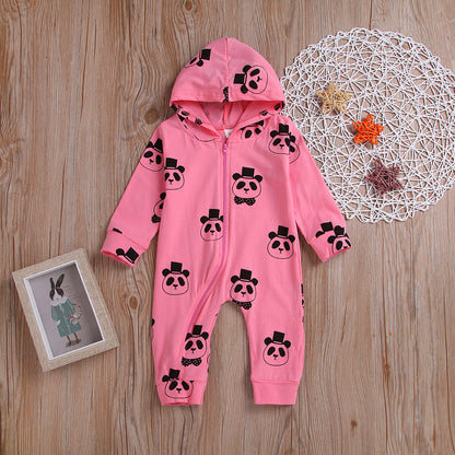 Long sleeve panda print Jumpsuit