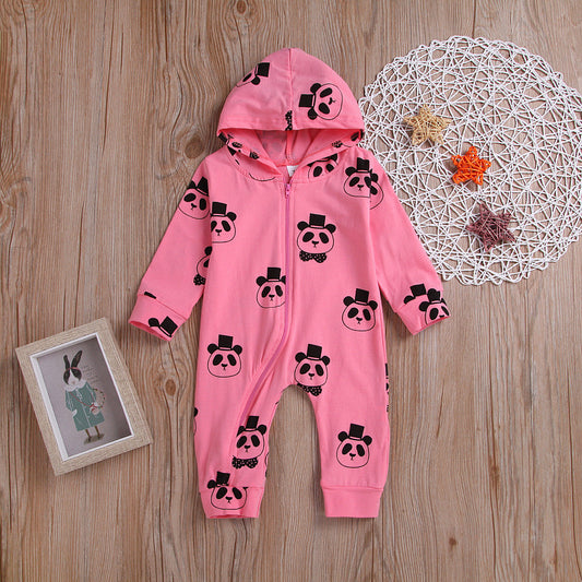 Long sleeve panda print Jumpsuit