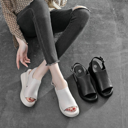Nouvelles Chaussures d'été à Bout Ouvert pour Femmes, Talons Hauts Compensés, Mode Féminine