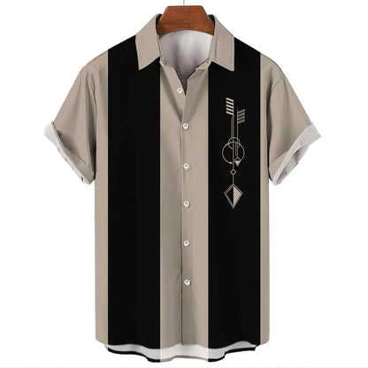 Men's Hawaiian Shirt Casual Button Short Sleeve