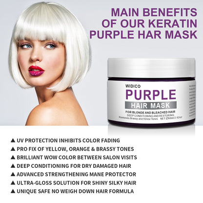 Purple Shampoo for Yellow Tone Removal – Brass Neutralizing Hair Care for Blonde, Silver & Gray Hair