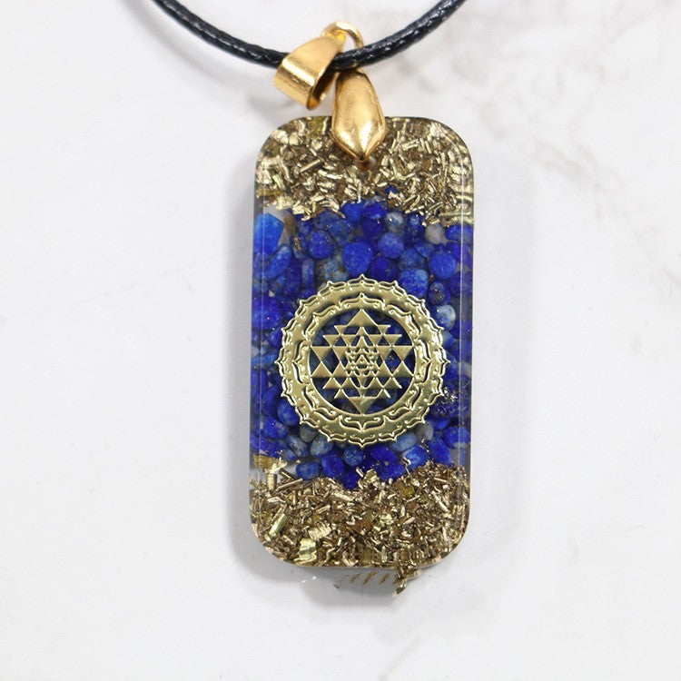 Pendentif personnalisé en gravier de cristal naturel pour hommes et femmes