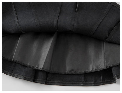 Autumn Winter New Style Children Foreign Style Korean Leather Skirt