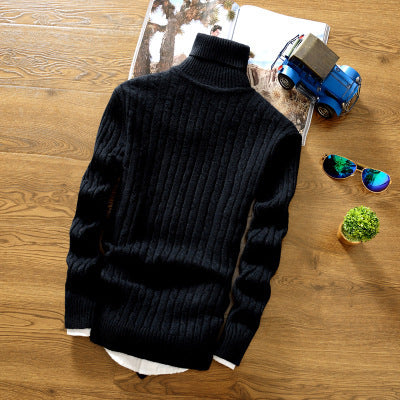 Suéter coreano de cuello alto para hombre de invierno