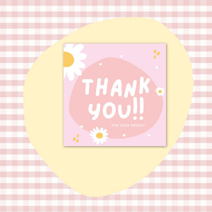50 PcsPack Square Simple Thank-you Card Coated Paper Business Cards
